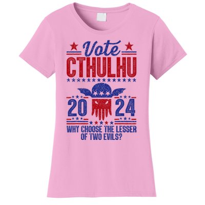 Vote 2024 Cthulhu President Choose The Lesser Of Two Evils Women's T-Shirt