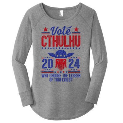 Vote 2024 Cthulhu President Choose The Lesser Of Two Evils Women's Perfect Tri Tunic Long Sleeve Shirt