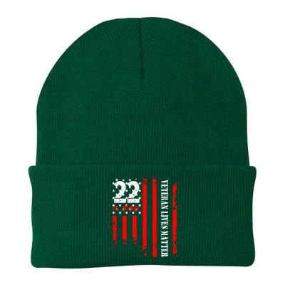 Veteran 22 Day Veteran Lives Matter Suicide Awareness Ptsd Knit Cap Winter Beanie