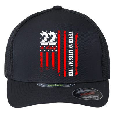 Veteran 22 Day Veteran Lives Matter Suicide Awareness Ptsd Flexfit Unipanel Trucker Cap