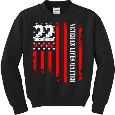 Veteran 22 Day Veteran Lives Matter Suicide Awareness Ptsd Kids Sweatshirt