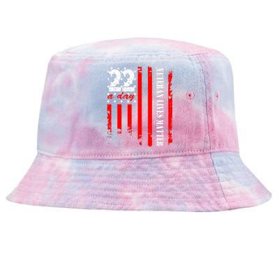 Veteran 22 Day Veteran Lives Matter Suicide Awareness Ptsd Tie-Dyed Bucket Hat