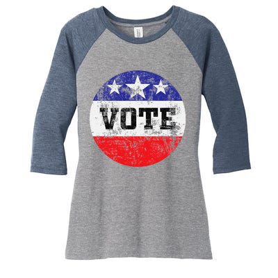 Vote 2024 Election Gifts Idea Voter Rights Women's Tri-Blend 3/4-Sleeve Raglan Shirt