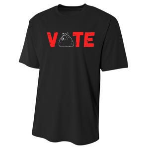 Vote 2024 Election Design With Garbage Bag Graphic Performance Sprint T-Shirt