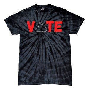 Vote 2024 Election Design With Garbage Bag Graphic Tie-Dye T-Shirt