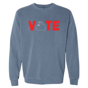 Vote 2024 Election Design With Garbage Bag Graphic Garment-Dyed Sweatshirt