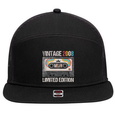 Vintage 2008 Funny 17th Birthday Cassette Tape 17 Years Old 7 Panel Mesh Trucker Snapback Hat