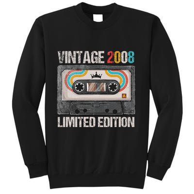 Vintage 2008 Funny 17th Birthday Cassette Tape 17 Years Old Sweatshirt