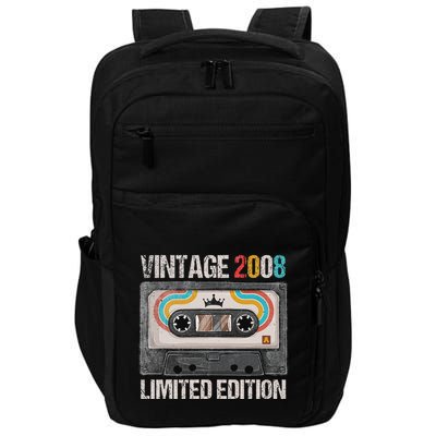 Vintage 2008 Funny 17th Birthday Cassette Tape 17 Years Old Impact Tech Backpack