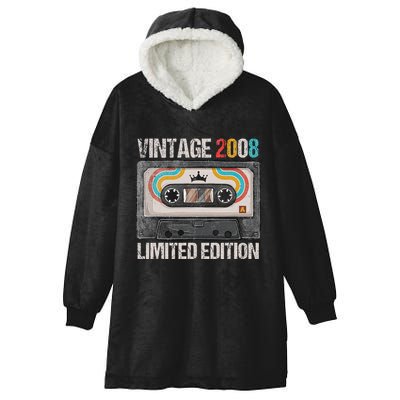 Vintage 2008 Funny 17th Birthday Cassette Tape 17 Years Old Hooded Wearable Blanket