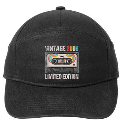 Vintage 2008 Funny 17th Birthday Cassette Tape 17 Years Old 7-Panel Snapback Hat