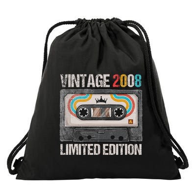 Vintage 2008 Funny 17th Birthday Cassette Tape 17 Years Old Drawstring Bag