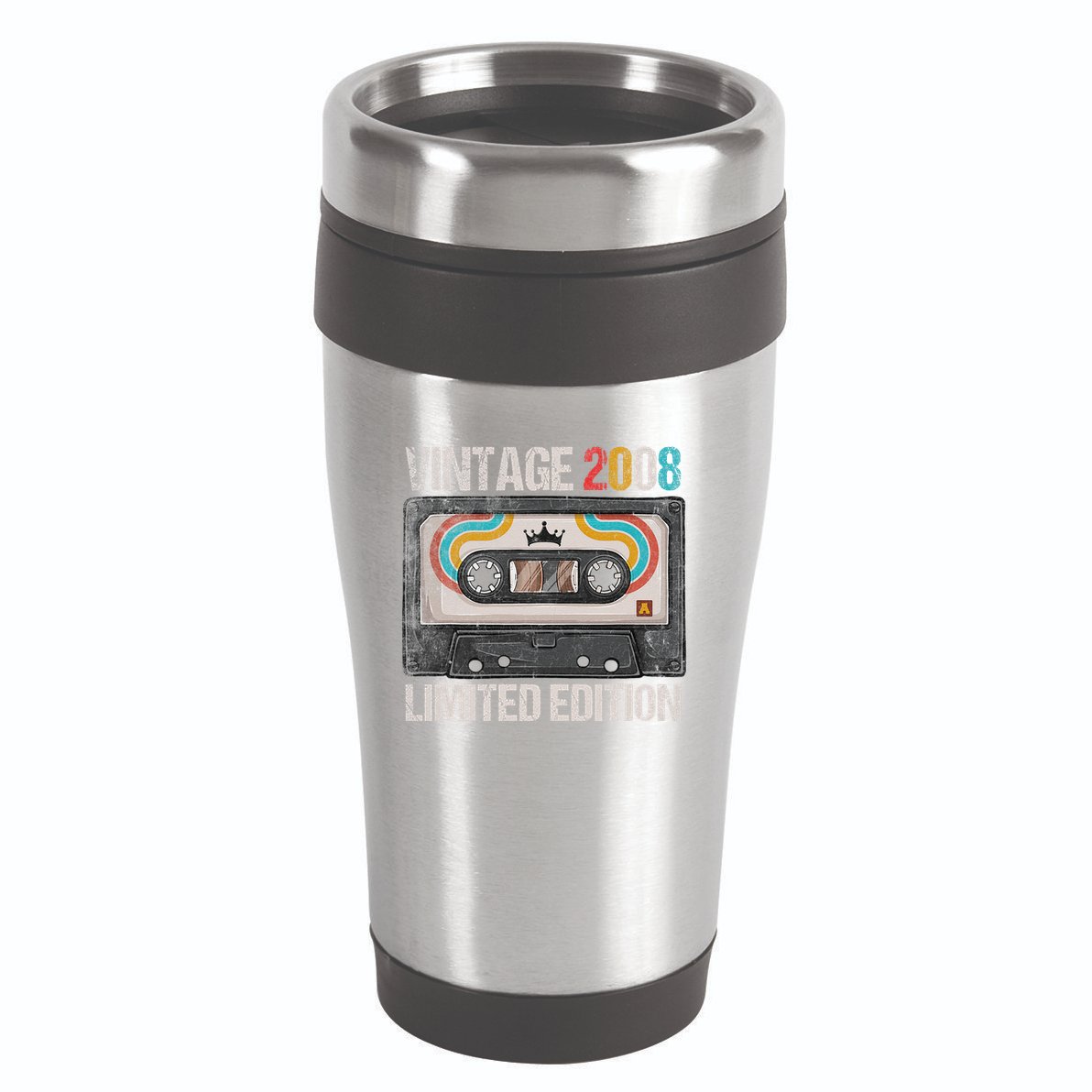 Vintage 2008 Funny 17th Birthday Cassette Tape 17 Years Old 16oz Travel Tumbler