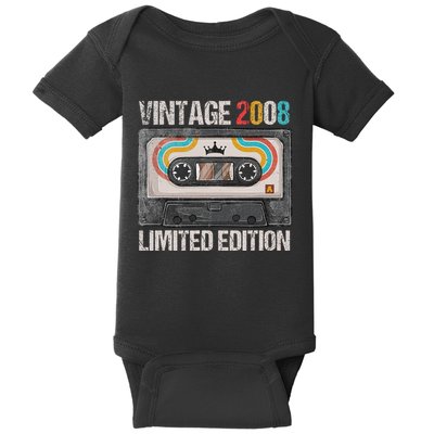 Vintage 2008 Funny 17th Birthday Cassette Tape 17 Years Old Baby Bodysuit