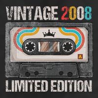 Vintage 2008 Funny 17th Birthday Cassette Tape 17 Years Old Hat