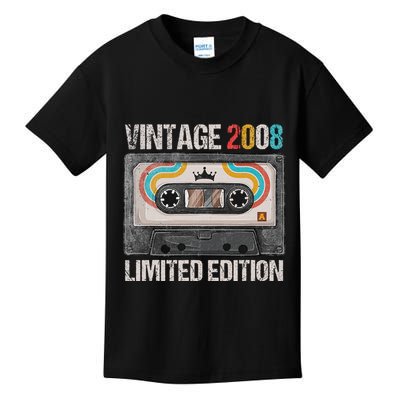 Vintage 2008 Funny 17th Birthday Cassette Tape 17 Years Old Kids T-Shirt