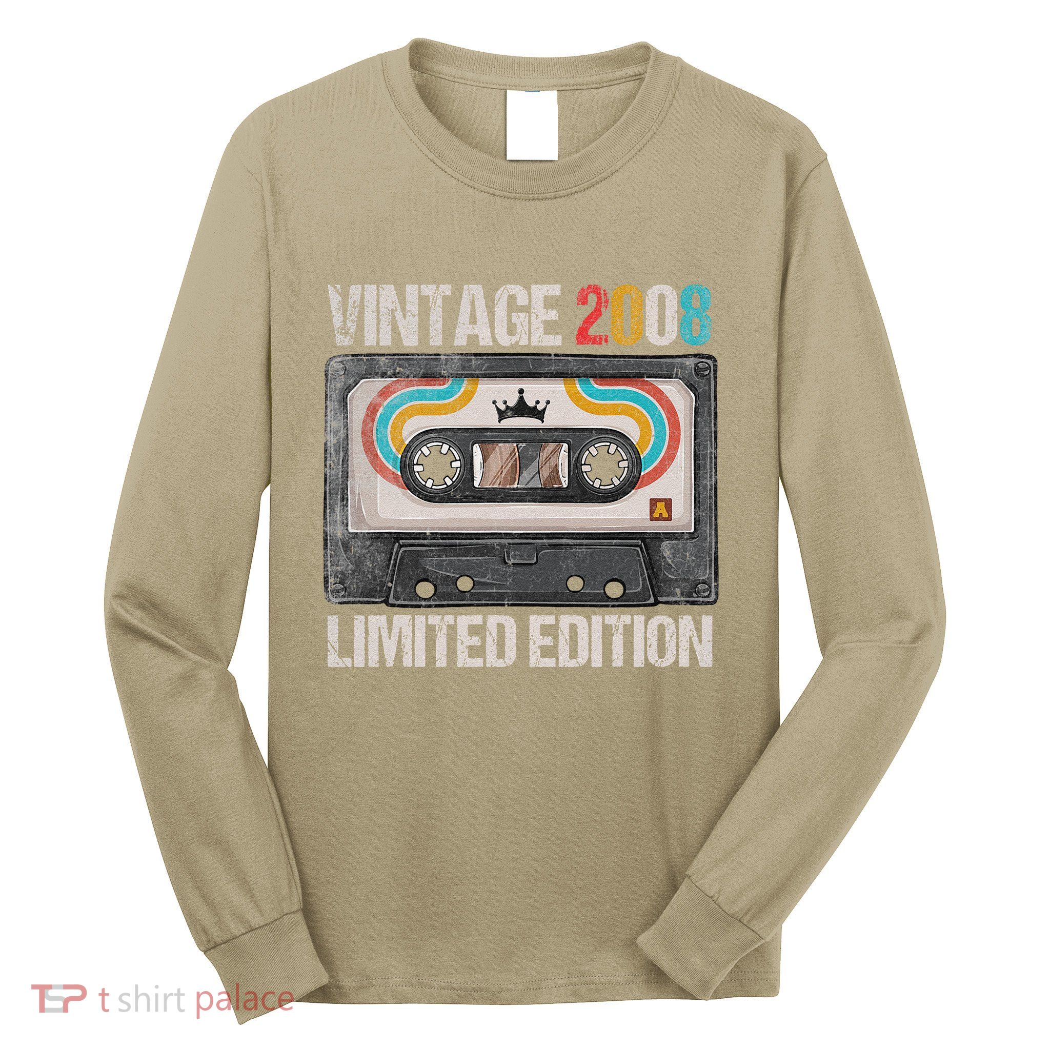 Vintage 2008 Funny 17th Birthday Cassette Tape 17 Years Old Long Sleeve Shirt