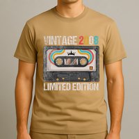 Vintage 2008 Funny 17th Birthday Cassette Tape 17 Years Old T-Shirt