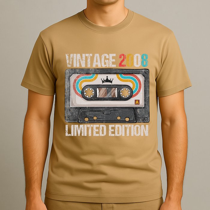 Vintage 2008 Funny 17th Birthday Cassette Tape 17 Years Old T-Shirt