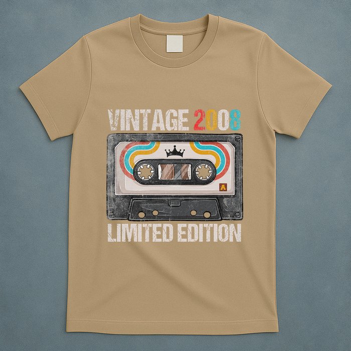 Vintage 2008 Funny 17th Birthday Cassette Tape 17 Years Old T-Shirt
