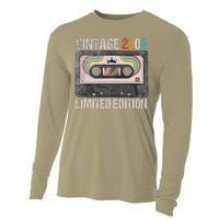 Vintage 2008 Funny 17th Birthday Cassette Tape 17 Years Old Cooling Performance Long Sleeve Crew