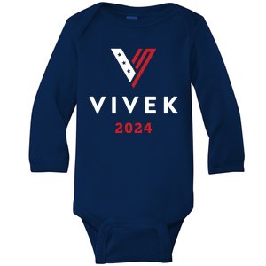 Vivek 2024 Ivek Ramaswamy For President Baby Long Sleeve Bodysuit