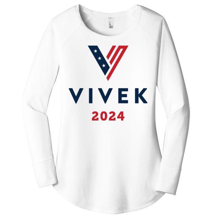 Vivek 2024 Ivek Ramaswamy For President Women's Perfect Tri Tunic Long Sleeve Shirt