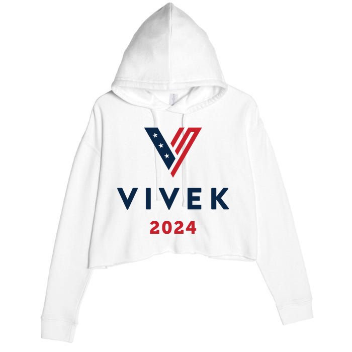 Vivek 2024 Ivek Ramaswamy For President Crop Fleece Hoodie