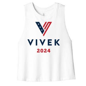 Vivek 2024 Ivek Ramaswamy For President Women's Racerback Cropped Tank