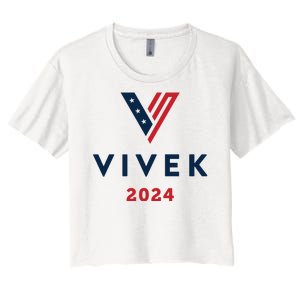 Vivek 2024 Ivek Ramaswamy For President Women's Crop Top Tee