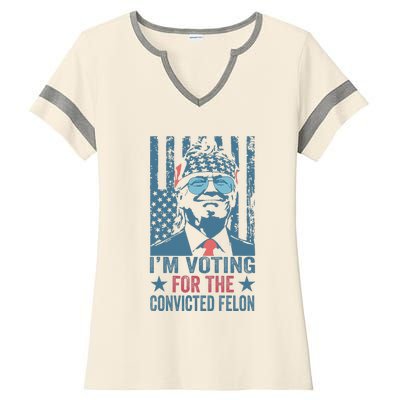 Voting 2024 Im Voting For The Convicted Felon Ladies Halftime Notch Neck Tee