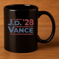 Vance 2028 Jd Vance 2028 President Election Campaign Retro 11oz C Handle Ceramic Mug