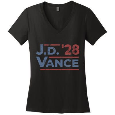 Vance 2028 Jd Vance 2028 President Election Campaign Retro Women's V-Neck T-Shirt