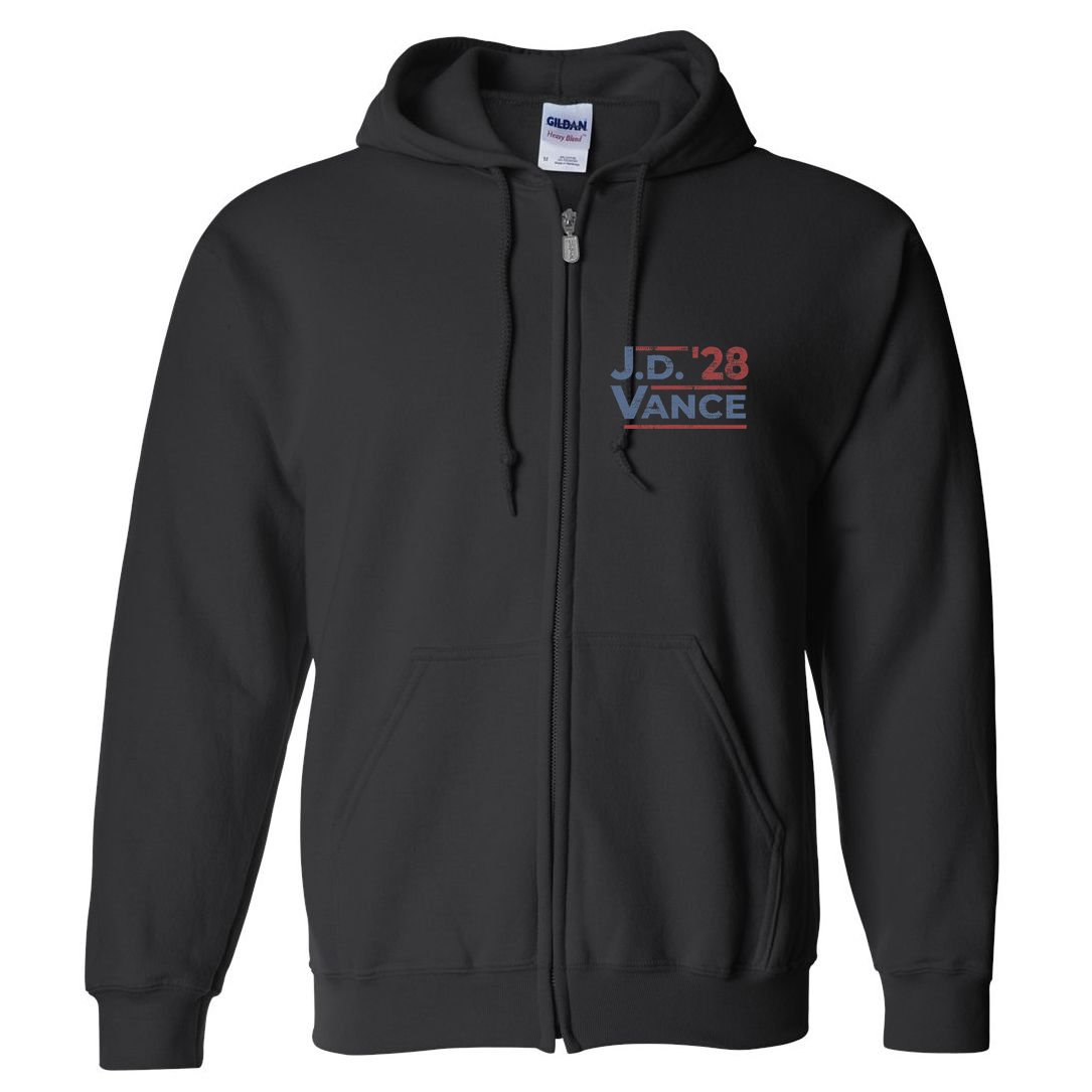 Vance 2028 Jd Vance 2028 President Election Campaign Retro Full Zip Hoodie