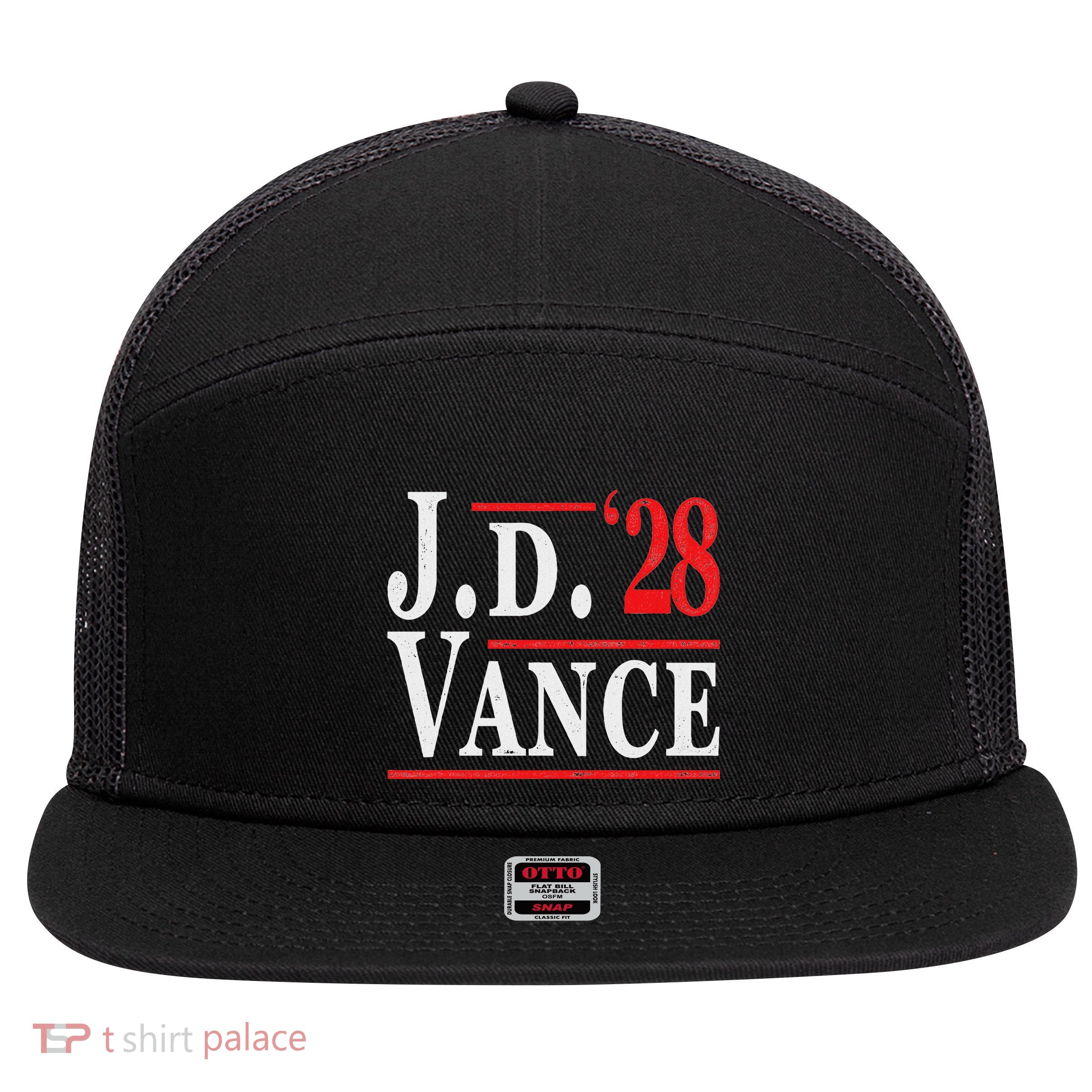Vance 2028 Jd Vance 2028 President Election Campaign 7 Panel Mesh Trucker Snapback Hat