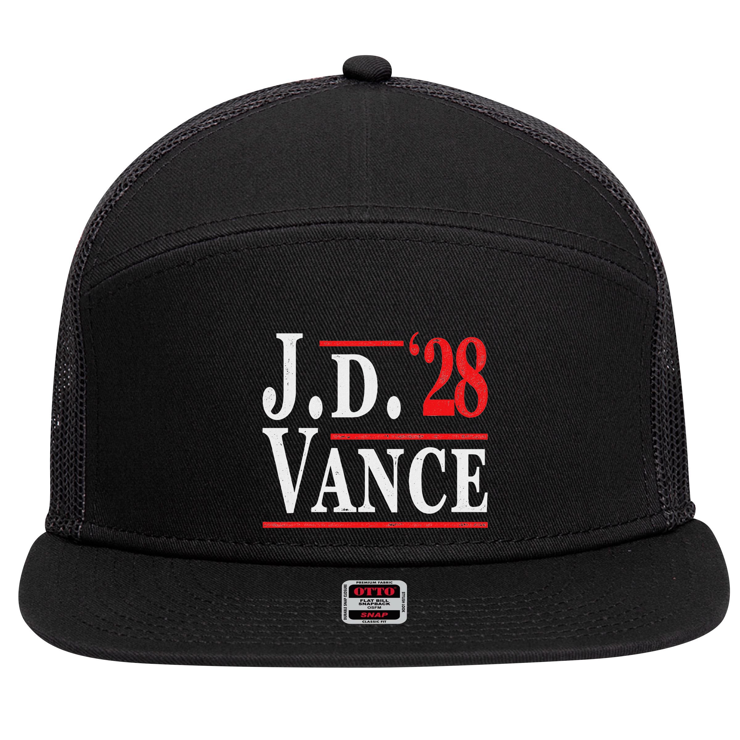 Vance 2028 Jd Vance 2028 President Election Campaign 7 Panel Mesh Trucker Snapback Hat