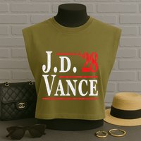 Vance 2028 Jd Vance 2028 President Election Campaign Garment-Dyed Women's Muscle Tee