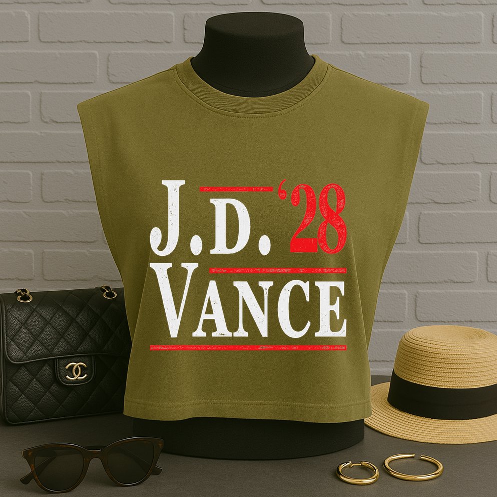 Vance 2028 Jd Vance 2028 President Election Campaign Garment-Dyed Women's Muscle Tee