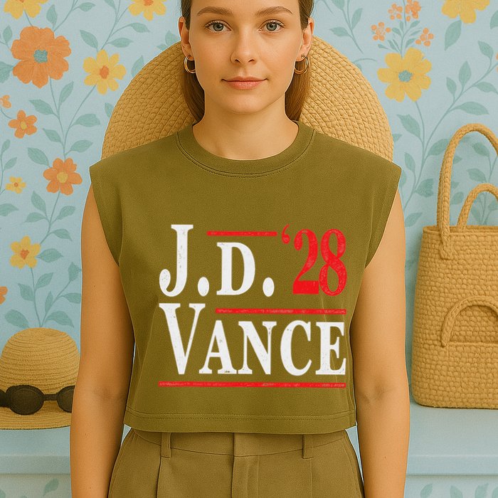 Vance 2028 Jd Vance 2028 President Election Campaign Garment-Dyed Women's Muscle Tee