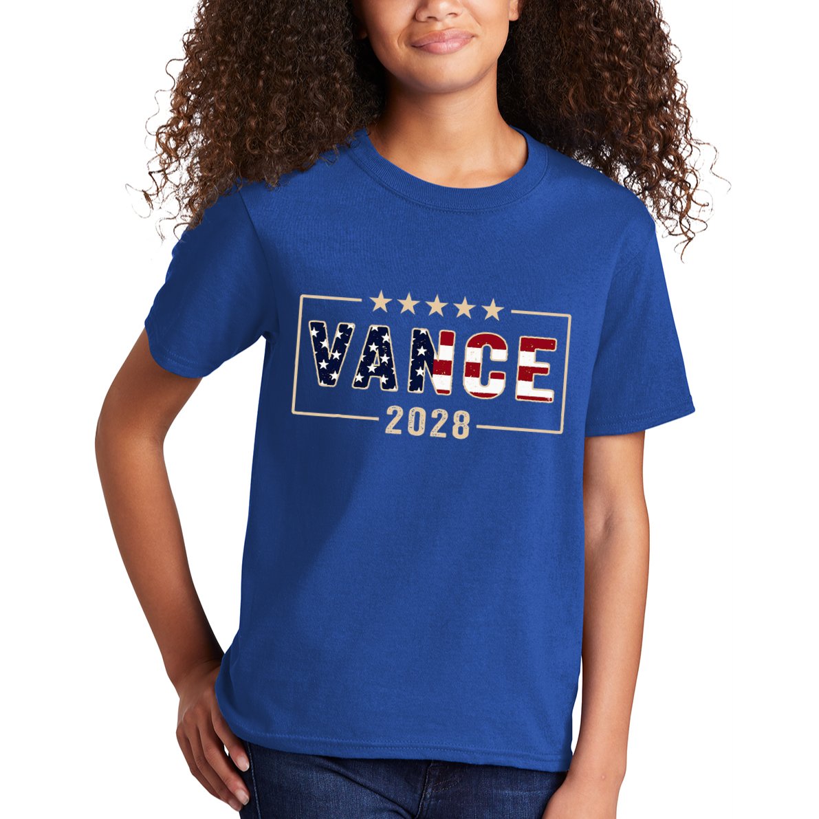 Vance 2028 J.D. Vance For President 28 Vance Flag Kids T-Shirt