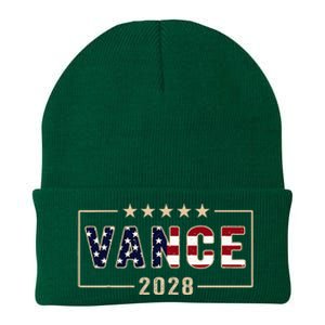 Vance 2028 J.D. Vance For President 28 Vance Flag Knit Cap Winter Beanie