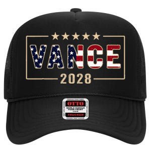 Vance 2028 J.D. Vance For President 28 Vance Flag High Crown Mesh Back Trucker Hat