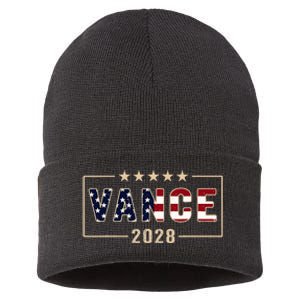 Vance 2028 J.D. Vance For President 28 Vance Flag Sustainable Knit Beanie