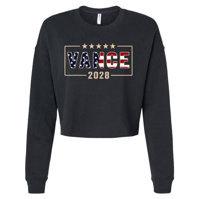Vance 2028 J.D. Vance For President 28 Vance Flag Cropped Pullover Crew
