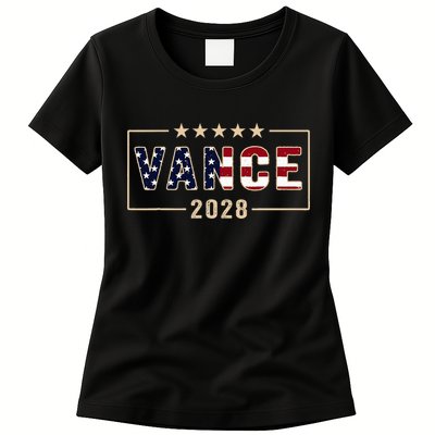 Vance 2028 J.D. Vance For President 28 Vance Flag Womens T-Shirt