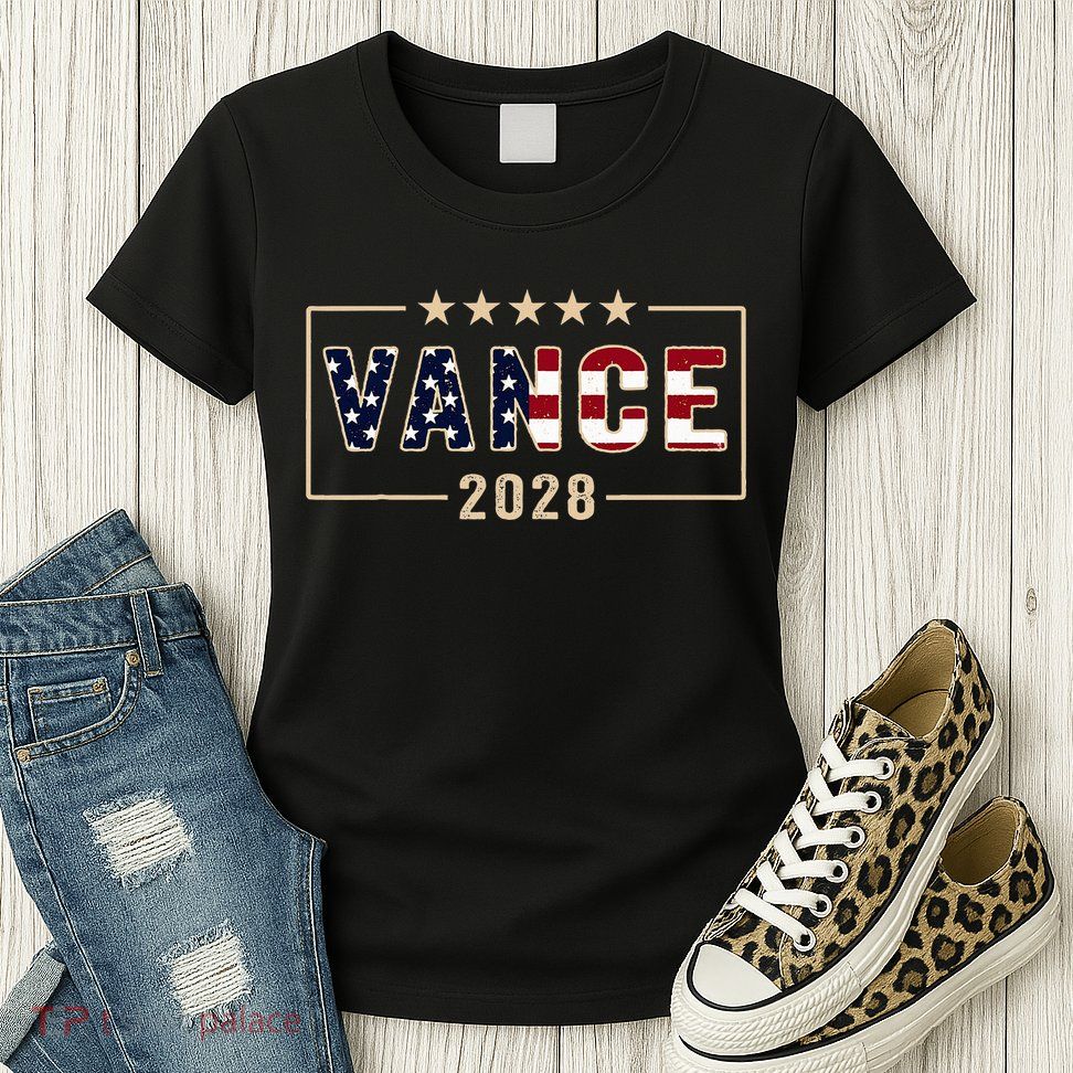 Vance 2028 J.D. Vance For President 28 Vance Flag Womens T-Shirt