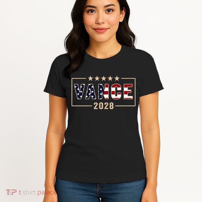 Vance 2028 J.D. Vance For President 28 Vance Flag Womens T-Shirt