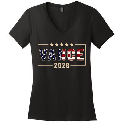Vance 2028 J.D. Vance For President 28 Vance Flag Women's V-Neck T-Shirt