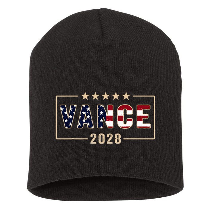 Vance 2028 J.D. Vance For President 28 Vance Flag Short Acrylic Beanie