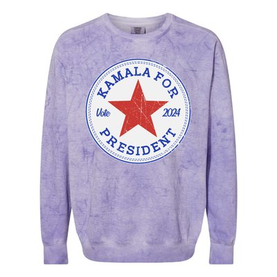 Vote 2024 Kamala For President Sneaker Logo Colorblast Crewneck Sweatshirt